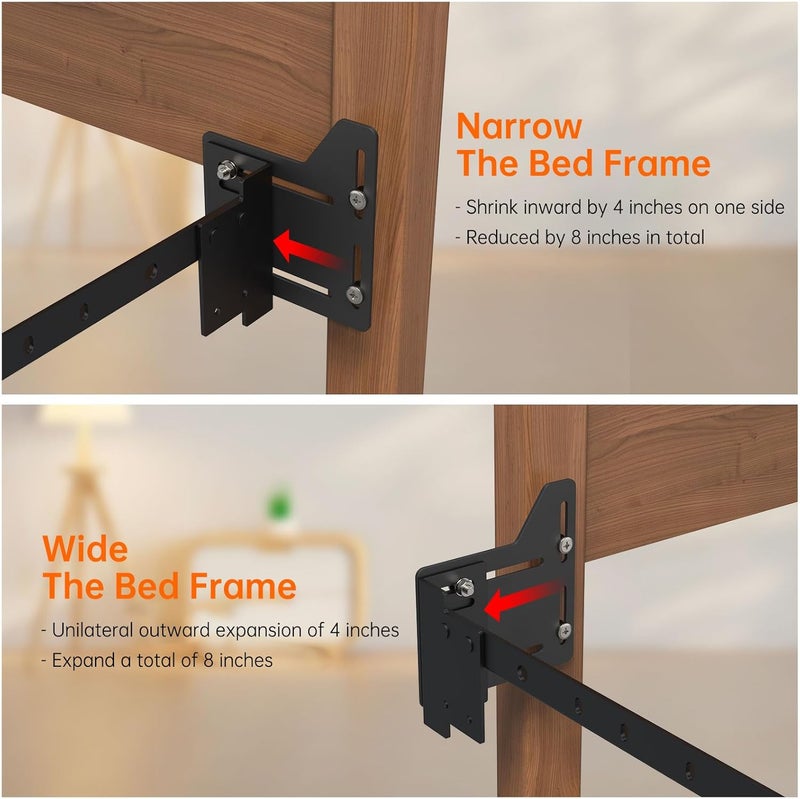 Yuleimy 4 PCS Bed Frame Brackets Adapter for Headboard Extra, Full to Queen Conversion Kit, Heavy Duty Beds Modification Plate, Headboards Attachment for Metal Bed-Frame, Headboard-Adapter Kits with Hardware - Image 5